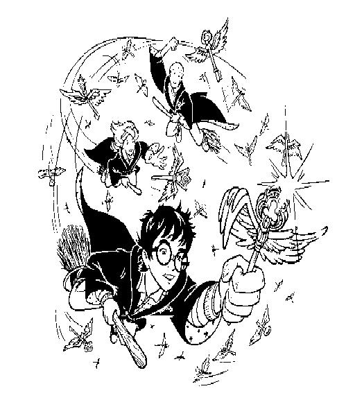 coloriage harry potter la course aux cles